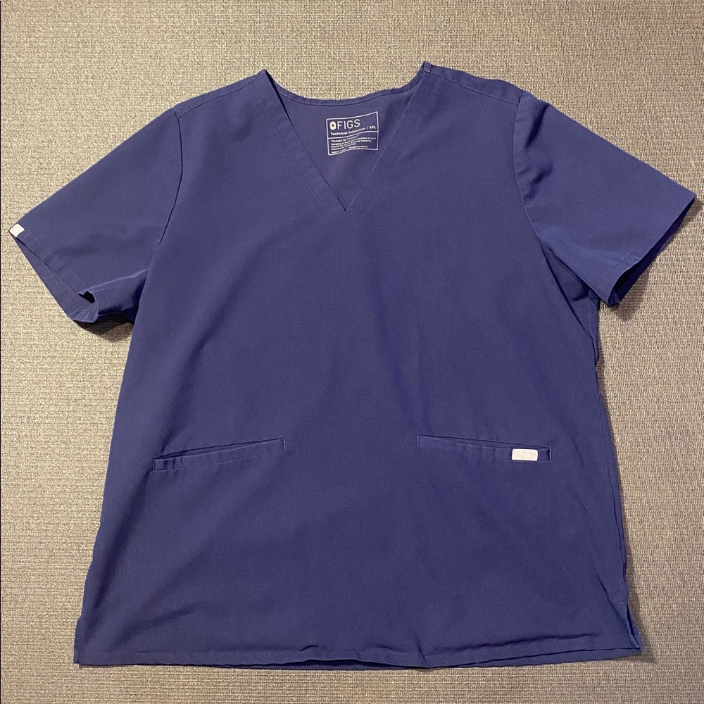 Figs Casma Three-Pocket Scrub Top Navy Blue Size XXL